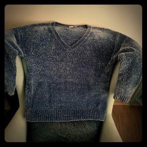 GAP Blue V-Neck Chenille Pullover, sz M